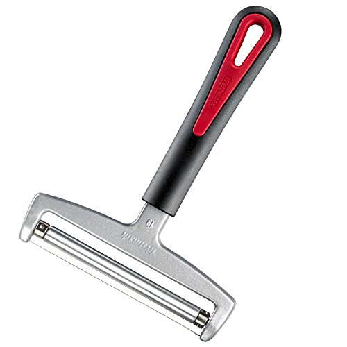 Westmark Käseschneider mit Rolle und auswechselbarem Schneiddraht, Variable Schnittstärke, Rostfreier Edelstahl/Kunststoff, Rollschnitt Gallant, Silber/Schwarz/Rot, 29272260