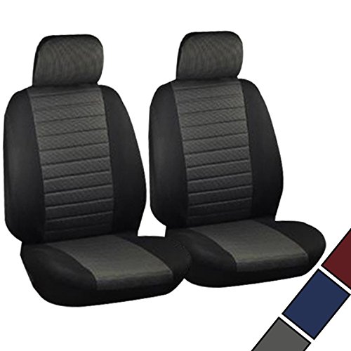 WOLTU 7231-2 Sitzbezüge für Auto Einzelsitzbezug vordere Schonbezüge Sitzbezug Schoner, 2er set, schwarz/grau