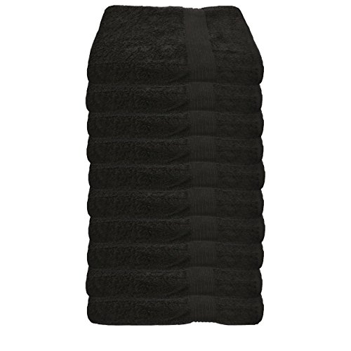 Julie Julsen 10er Pack Gästetuch 29 Farben erhältlich weich und saugstark 500gsm Öko Tex Schwarz 30 x 50 cm B-Ware