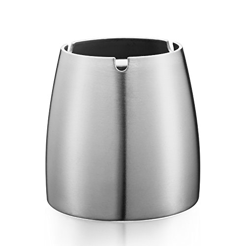 EKKONG Aschenbecher, Edelstahl Windaschenbecher, Rutschfester Tischaschenbecher,Sturmaschenbecher für Raucher, Maler, draußen und innen