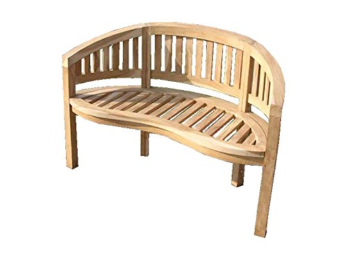 Teak Bananenbank 2-sitzer Teakbank Gartenbank Sitzbank 120 cm