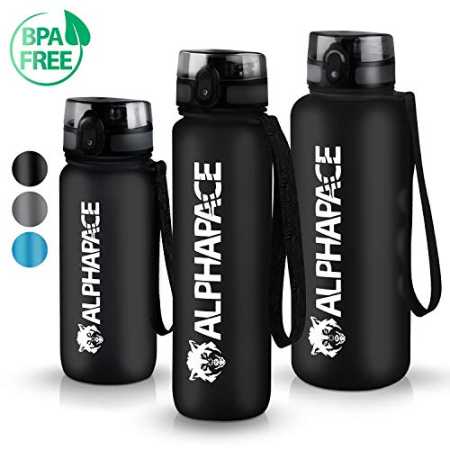 ALPHAPACE Trinkflasche 1L Sport Bpa Frei Sportflaschen Sportflasche 1 Liter Flaschen Flasche Trinkflaschen Wasserflasche Auslaufsicher 1Liter Tritan Outdoor Leicht Wasser Leichte Dicht Auslaufsichere