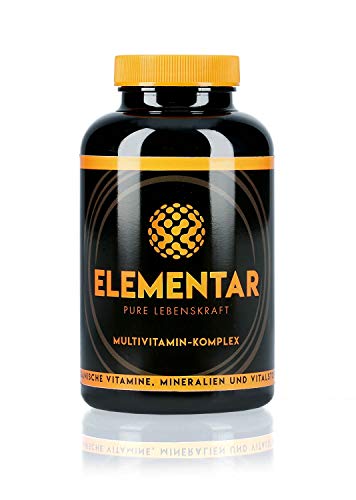 ELEMENTAR | Multivitamin - Komplex | Hochdosiert | Natürlich und organisch | Vitamine, Antioxidantien, Mineralien, Vitalstoffe, Aminosäuren | 300 Kapseln | Made in Germany
