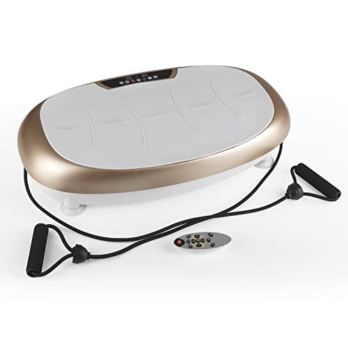 VITALmaxx Vibrationstrainer 2019, Vibrationsplatte 200W, Champagner/grau, Ganzkörper Trainingsgerät, Rutschfest große Fläche (Champagner/Grau)