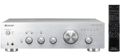 Pioneer Stereo-Vollverstärker, A-20-S, Hifi Verstärker, 2 Kanäle, 50 W/Kanal, vollsymmetrische Endstufe, Phono Eingang, Lautsprecher A/B Schaltung, Loudness Funktion, Aluminium Front, Silber, 1020695