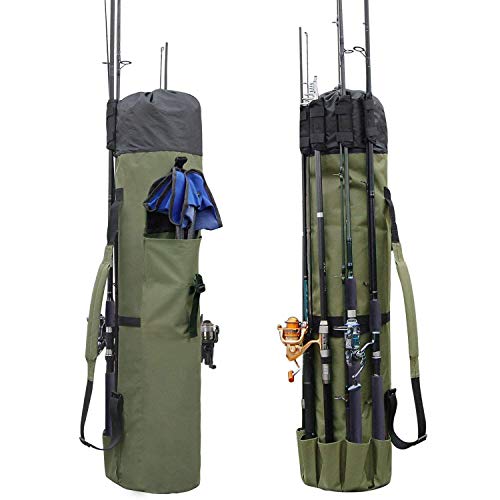 Powcan Rutentasche, Angeltasche Rod Case Angelkoffer Wasserdichte Fischerei Werkzeug Aufbewahrungstasche, Längen:123cm,Verchiedene Taschen für Outdoor Angel