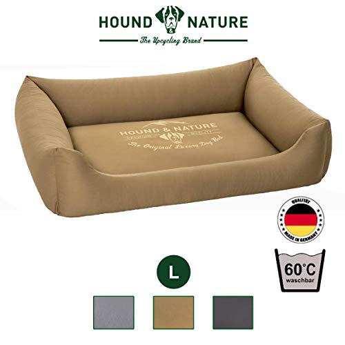 Hound & Nature Öko Hundebett Zermatt stabil, kuschelig und waschbar bis 60°C | Größe L | beige