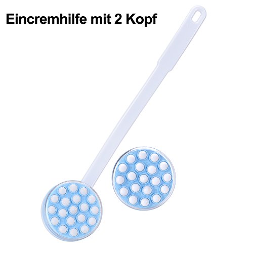 Eincremhilfe mit 2 Kopf, Rückencreme mit Jede beliebige Lotion für Rücken-Eincreamer, selbst eincremen, Massage, Creamer Lotion, Rücken