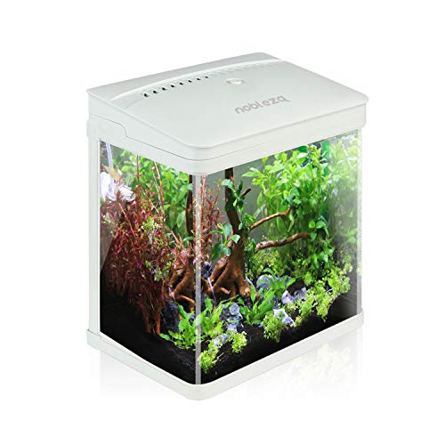 Nobleza - Nano-Fischtank-Aquarium mit LED-Leuchten & Filtersystem， tropischeAquarien， 7 Liter， Weiß