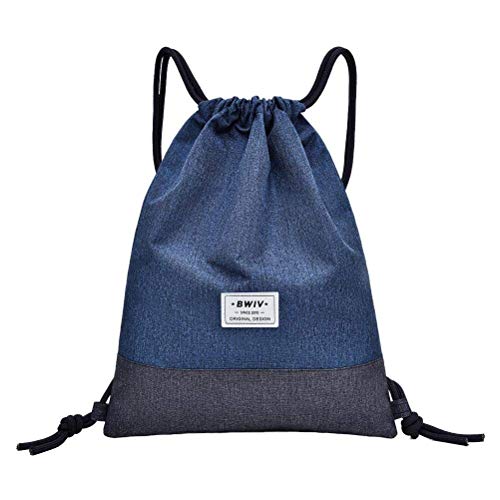Bwiv Turnbeutel Mit Reißverschluß Innentasche Sportbeutel Wasserdicht Hipster Gymbag Gym Beutel Gefüttert Rucksack Mit Verstellbar Tunnelzug Sport Tüte Gym Sack für Damen und Herren