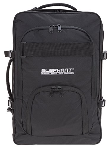 ELEPHANT FLY XL Kabinenrucksack Boardingrucksack Rucksack Reiserucksack IATA 41 Liter (Schwarz)