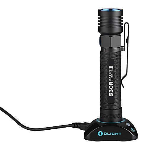 Olight S30R III Taschenlampe wiederaufladbar - Cree XM-L2 CW LED max. 1050 Lumen mit 1 x speziellem Lithium Ionen 18650 Akku 3500mAh, 1 x USB-Ladekabel , 1 x Magnet Dockingstation und Handschlauf