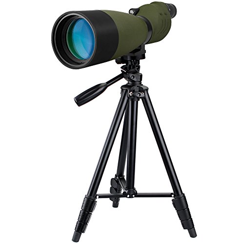 Svbony SV17 Spektiv 25-75x 70mm BAK4 Optik Gerades Spektiv Vogelbeobachtung FMC Wasserdicht mit Reise-Stativ und Softtasche für Zieljagd und Vogelbeobachtung (Armeegrün)