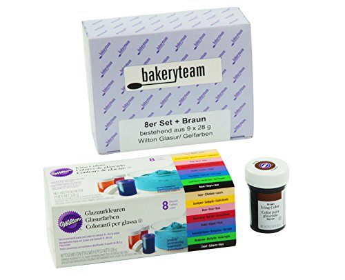 Wilton Lebensmittelfarben 8er Set plus Braun