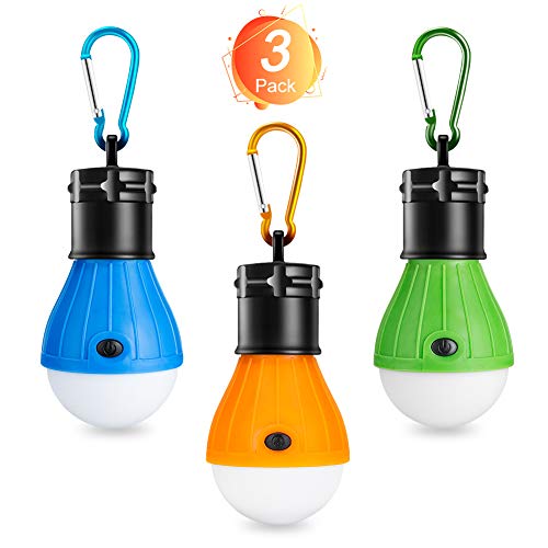 Winzwon Campinglampe, LED Camping Laterne, Tragbare Zeltlampe Laterne Glühbirne Set-Notlicht COB150 Lumen Wasserdicht Camping Licht für Camping, Abenteuer, Angeln, Garage, Stromausfall (3 PACK)