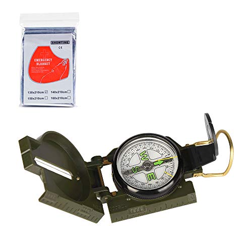 Etmury Kompass ，Militär Marschkompass, Professioneller Taschenkompass ，Peilkompass Kompass Compass