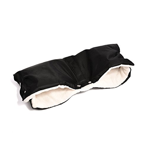 Upgrow Handwärmer für Kinderwagen Wasserdicht Handschuhe mit Warm Flanell Handmuff für Kinderwagen Buggy Universalgröße (Schwarz)