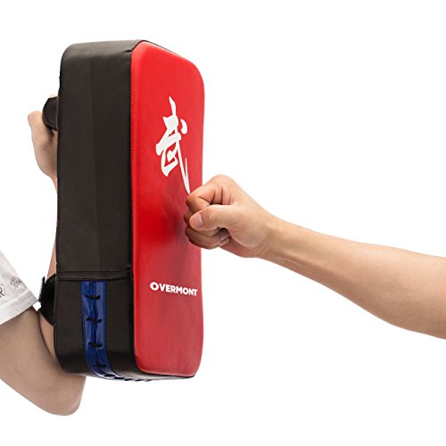 Overmont 2x PU Leder Schlagpolster Schlagkissen Kickschild Boxsack für Kickboxen Thaiboxen Karate UFC MMA 40cm*20cm*10cm