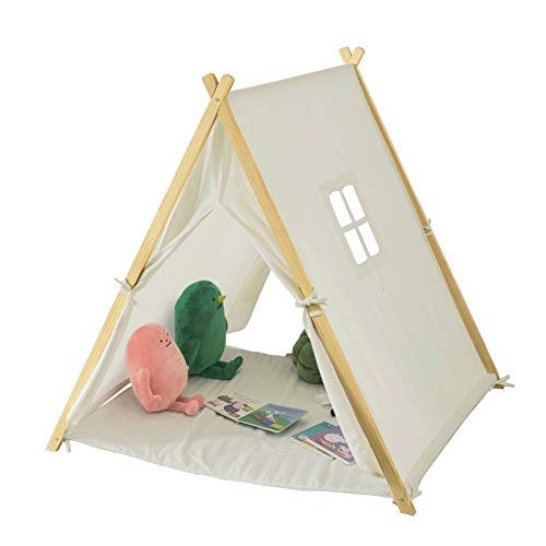 SoBuy OSS02-W Spielzelt Zelt für Kinder mit 2 Türen und einem Fenster Spielhaus Weiß BHT ca.: 104x110x100cm