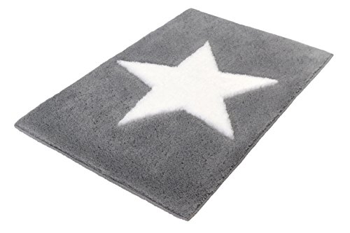 Kleine Wolke 4084977519 Badteppich Sigma, 100 Prozent Polyacryl, platin, 90 x 60 cm