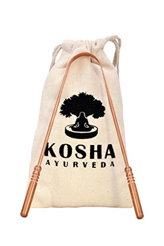 Zungenreiniger aus Kupfer | Ayurvedischer Zungenreiniger | Nie Wieder Mundgeruch| Wissenschaft nachgewiesene Förderung der Mundgesundheit | Zungenbürste | Antimikrobiellen Eigenschaften | Kosha Ayurveda