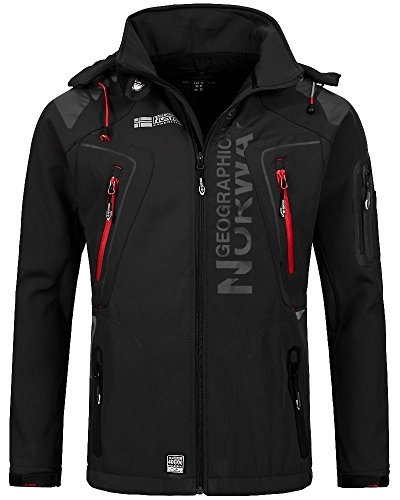 Geographical Norway Herren Softshelljacke Tambour Kapuze, Stehkragen black XL
