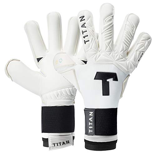 T1TAN Alien White-Out 2.0 Torwarthandschuhe für Erwachsene, Fußballhandschuhe Herren Innennaht und 4mm Profi Grip - Gr. 12