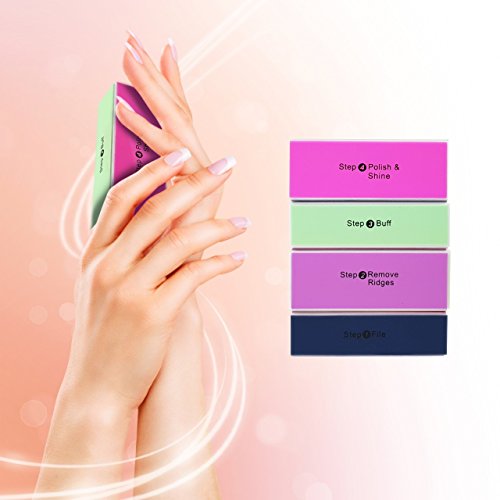 Nagelfeilen Block - mit je 4 verschiedenen Oberflächen, 1. Feilen, 2. Kanten entfernen, 3. Mattieren, 4. Polieren - verschiedene Mengen wählbar, Stückzahl:4 Stück