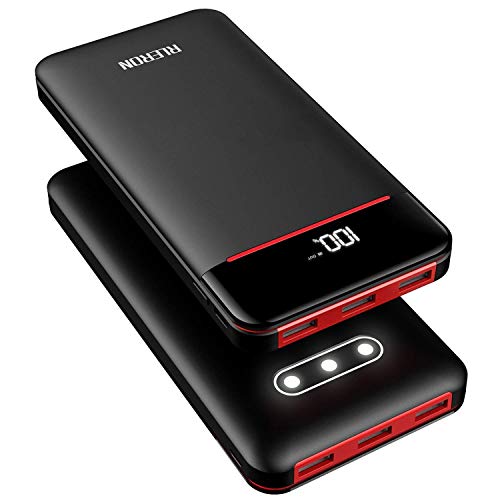 RLERON Externer Akku 25000mAh Powerbank, Hohe Kapazität Power Bank mit 3 USB-Output & 2-Input, Tragbares Ladegerät für Smartphones, Tablett