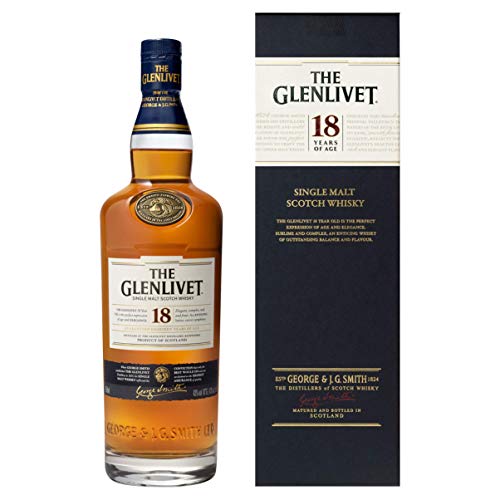 The Glenlivet 18 Jahre Single Malt Scotch Whisky – Scotch Single Malt Whisky aus der Speyside Region – 1 x 0,7 L
