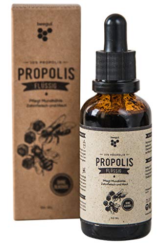 beegut Propolis ohne Alkohol, 50ml wasserlösliche Tropfen Tinktur mit 10% natürlichem Propolis, Schutzharz der Bienen