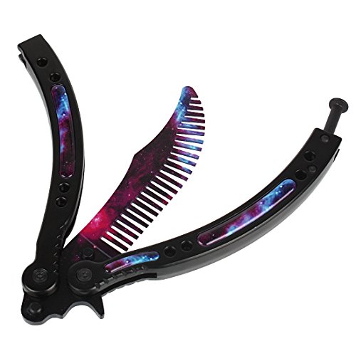 Andux Zone Kamm Trainer Praxis-Tool Kurve, Rostfreier Stahl Trainingsgerät CS/HDD38 (Galaxis Lila)