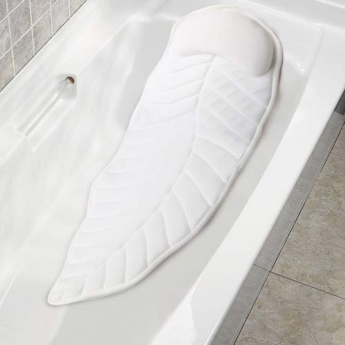 Wasan Ganzkörper Spa Badekissen Kissen, Badewannenkissen Matratze mit 8 großen, rutschfesten Saugnäpfen, Komfort-Kopfstütze und Rücken- und Steißbeinstütze, 49 x 19 Zoll