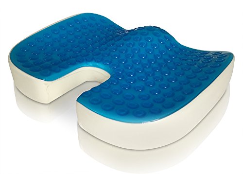 MediLoona Orthopädisches Sitzkissen mit Gel-Beschichtung - Steissbeinkissen (mit Bezug)