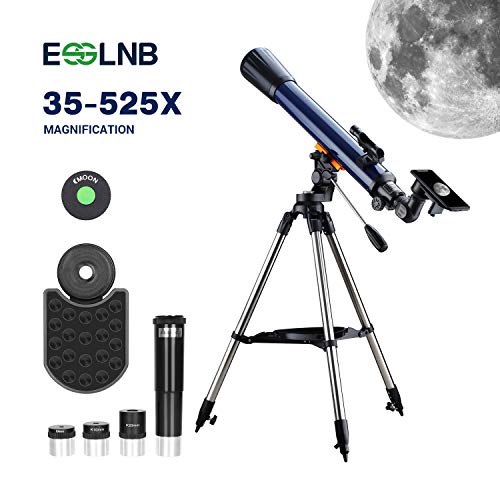ESSLNB 70/700 Teleskop für Kinder Einsteiger mit Handy Adapter Ausziehbares Stativ Aufrechtes Red Dot Suchfernrohr Barlow und Mondfilter