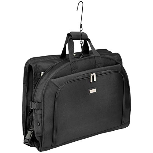 AmazonBasics - Hochwertige Kleidertasche, dreifach faltbar, Schwarz, 1,32 m