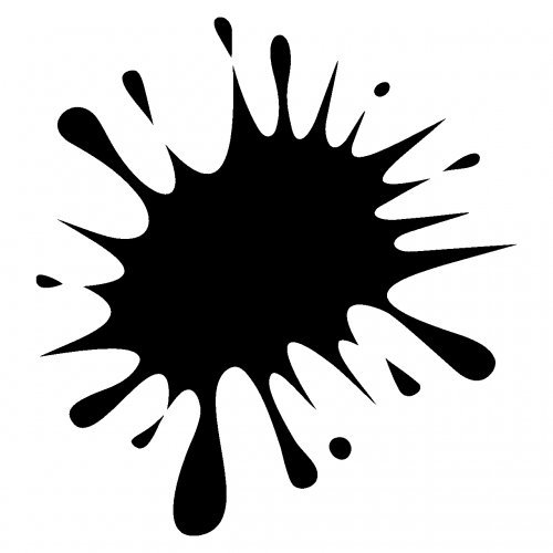 plot4u Farbkleckse Aufkleber Klecks Sticker in 5 Größen und 25 Farben (19x20cm schwarz)