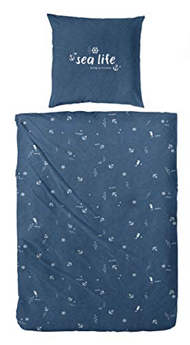 Primera Bettwäsche Perkal Marine Größe 135x200 cm (80x80 cm)