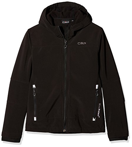 CMP Softshell Jungen Kapuzen Jacke, Nero (U901), 164, 3A00094