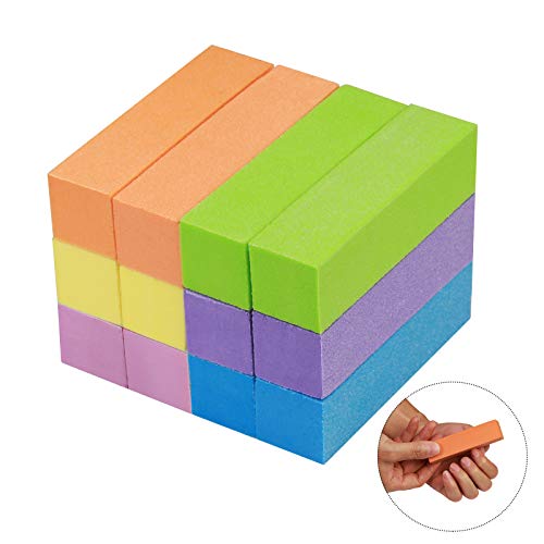 12er Schleifblöcke,ZOOMSKY Polierblock Buffer der neuen Generation mit 4 Feil- und Polierflächen Nagelfeile Block Nagelkunst Maniküre Werkzeug - in Sortierte Farben