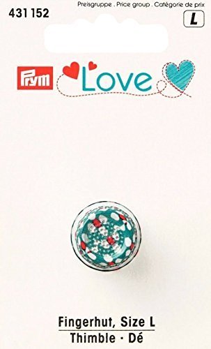 Prymlove Fingerhut, bemalt, Metall, groß, mehrfarbig