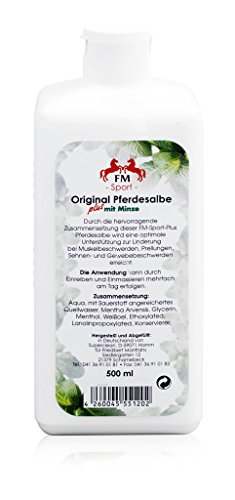 PFERDESALBE FM Sport plus Minze 500 ml Salbe | Wärmende Pferdesalbe für Pferde und Menschen