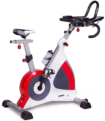 SportPlus Indoor Speedbike Cycle - Fahrradergometer in Studioqualität - wartungsfrei & leise - Widerstand bis 500 Watt - Triathlonlenker - Klickpedale - Cardio Heimtrainer - Fitnessfahrrad, TÜV-geprüft - SP-SRP-3000