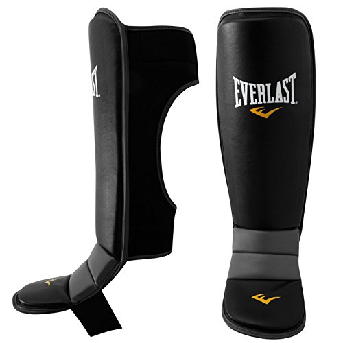 Everlast Unisex MMA Schienbeinschoner Kampfsport Schwarz/Rot L/XL