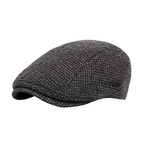 BESBOMIG Herbst Winter Flatcap Schiebermütze für Damen und Herren - Bequem Elegant Cabbie Hat Golfer Hunter Cap 56-59cm