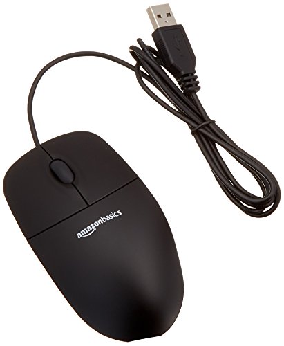 AmazonBasics USB-Maus mit drei Schaltflächen (schwarz)