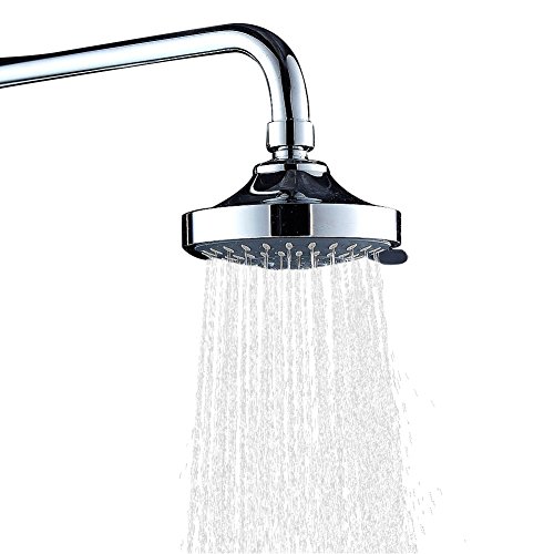 WinArrow - 4 Zoll Duschkopf Regendusche, Kopfbrause Regendusche 5 Sprüheinstellungen Poliertes Chrom, 360°Winkel einstellbar