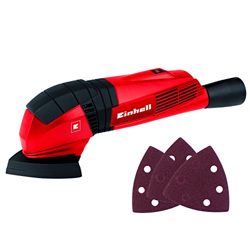 Einhell Deltaschleifer TC-DS 19 (190 W, 90x90x90 mm, Absaugadapter, 3x Klett-Schleifpapier P60, P80, P120)