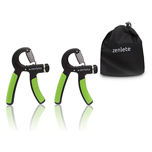 zenlete Profi Fitness Handtrainer, 2-er Set Fingerhantel einstellbar von 5-60 kg, Fingertrainer Unterarm-Trainer Trainingsgerät mit starker Feder für mehr Griffkraft + E-Book mit Übungen