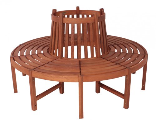 Baumbank FONTANA Ø160cm Eukalyptus Holz FSC Gartenmöbel Bank Baum Rundbank Holzbank